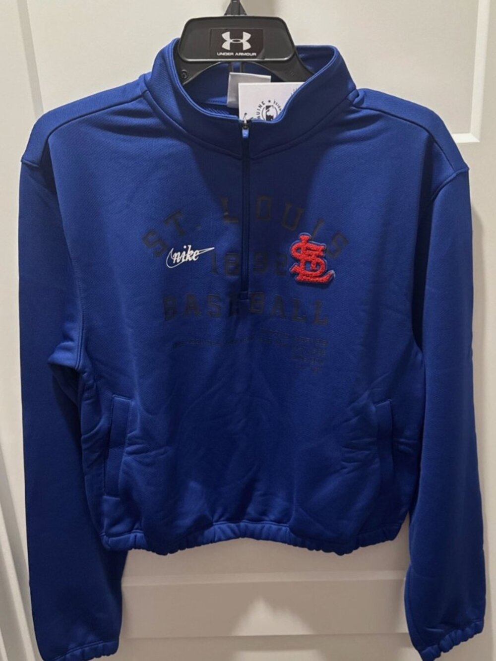Nike MLB St Louis Cardinals Women's Size S Cooperstown Collection 1/4 Zip Jacket